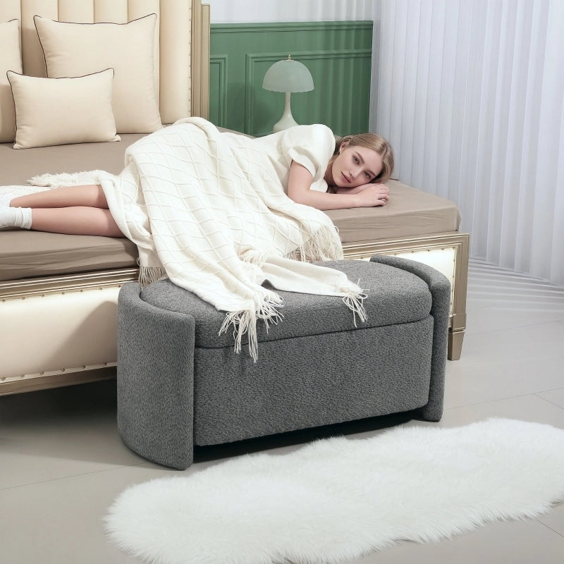 PANCA Contenitore Imbottita 105 x 44 x 45,5 cm Grigio Poliestere