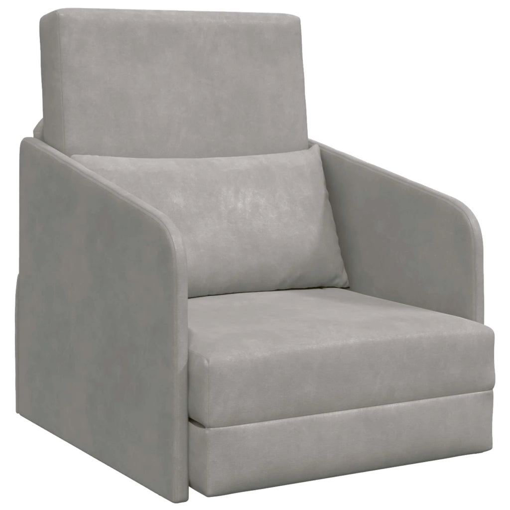 Divano Letto Pieghevole-Sofa Letto-Daybed-Divanetto Grigio chiaro 65 x 80 x 83 cm Velluto