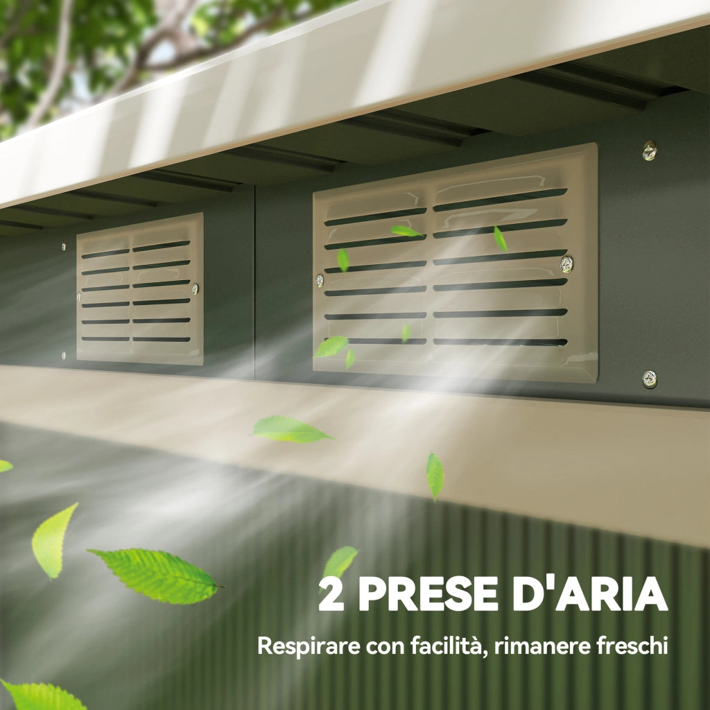 Capanno da Giardino ¨C zephmum ¨C Verde Chiaro Acciaio Zincato