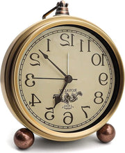 Orologio da tavolo 52 pollici stile classico retro in stile europeo vintage silenzioso orologio da tavolo non ticchetta movimento a quarzo funziona con batterie lente in vetro HD facile da leggere (arabo)