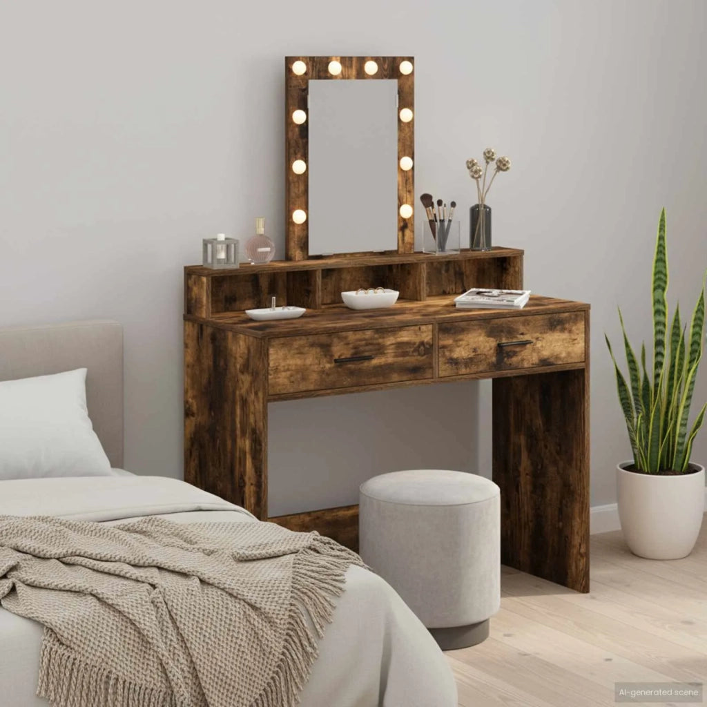 Toeletta | Tavolo da Trucco Marrone 100 x 41 x 140 cm Legno multistrato