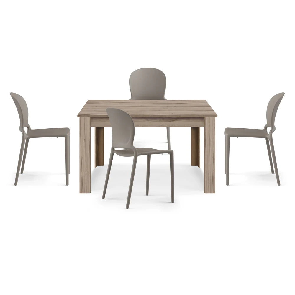 Tavolo allungabile da pranzo Noce 110x70 fino a 150 cm modello N1 MADE IN ITALY design moderno ideale per cucina, soggiorno e sala da pranzo