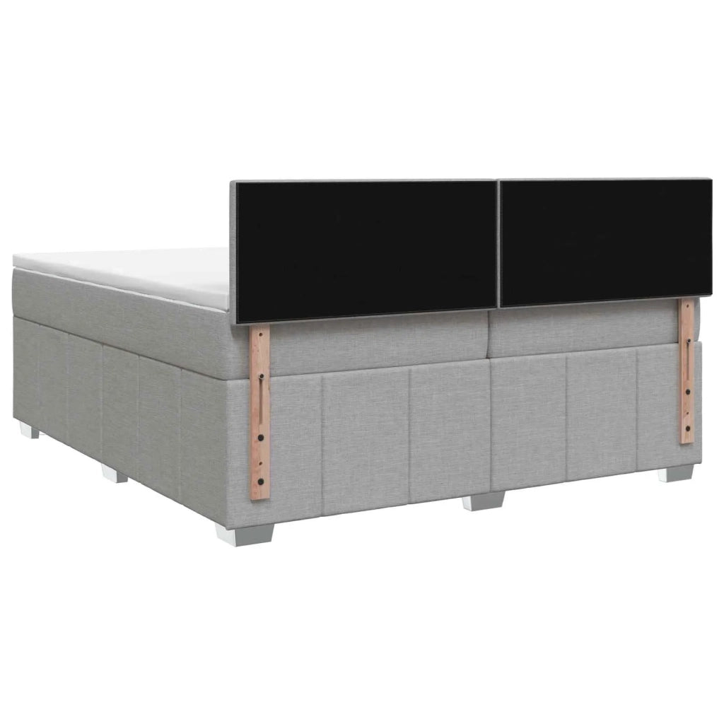 Letto box spring con materasso Grigio Chiaro 200 x 200 cm 3451297