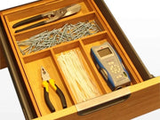 Inserti per carico regolabili - organizzatore per posate in cucina - realizzato in bambù naturale - 33-565 x 46 cm