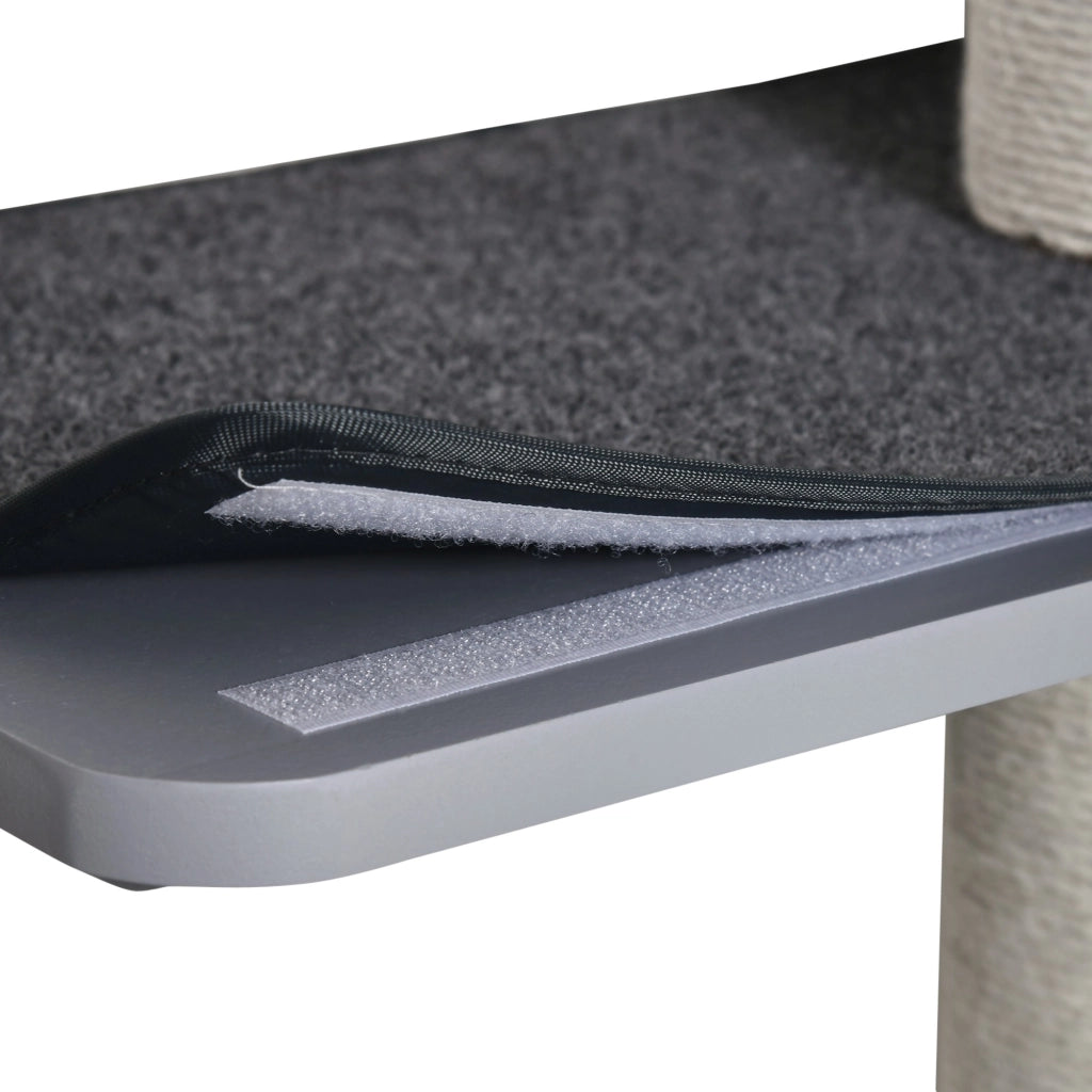 ALBERO RICREATIVO DA PARETE PER GATTI 66x28x137 cm MDF Grigio Chiaro