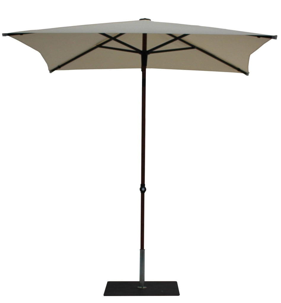 Ombrellone da Giardino 2x2 m Palo Ø38 mm in Alluminio Effetto Legno Tessuto Poliestere Trend Wood Ecru