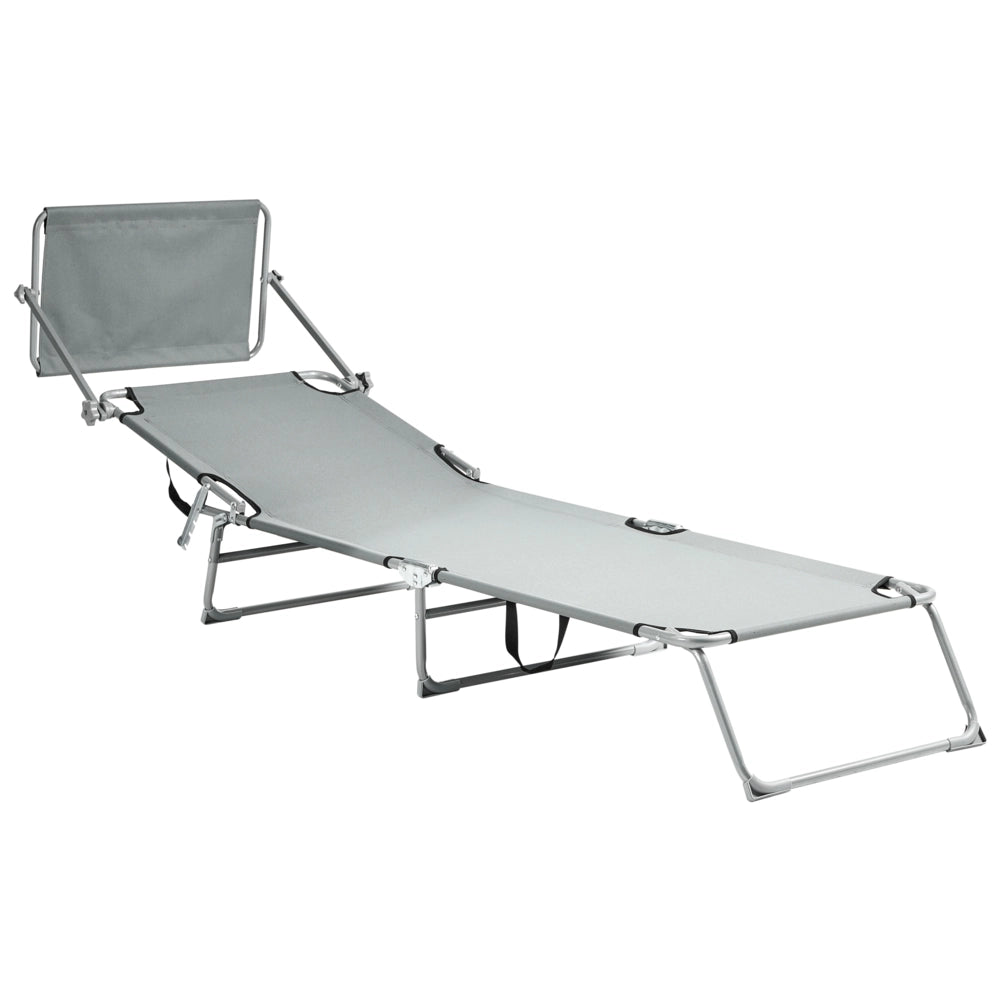 Lettino Prendisole da giardino in Acciaio e Tessuto grigio esterno