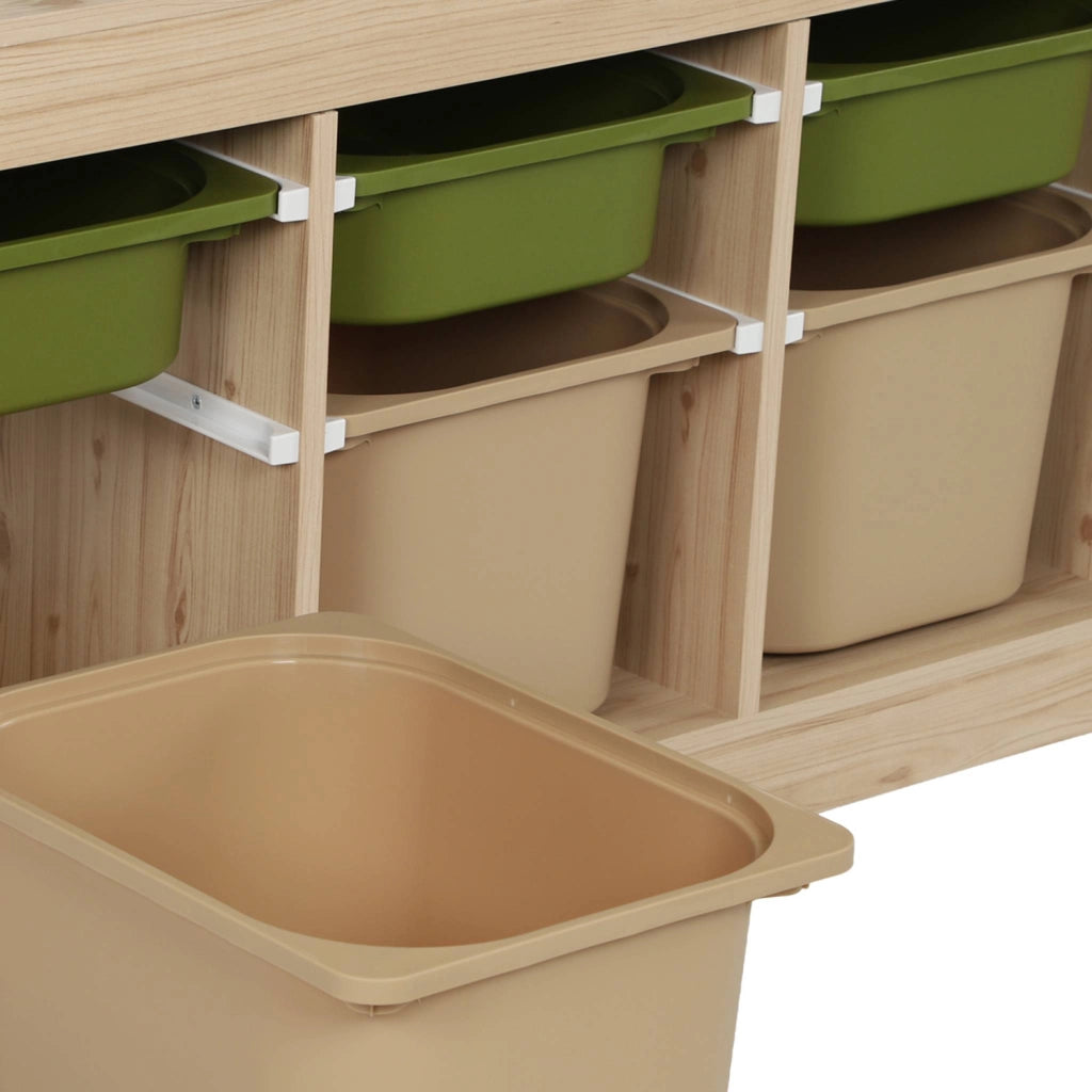 Mobile contenitore per bambini decorazione legno 6 contenitori