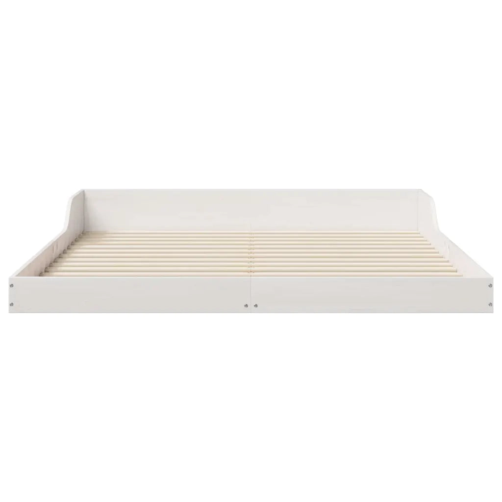 Struttura del letto Bianco 160 x 200 cm Pino massello 873308
