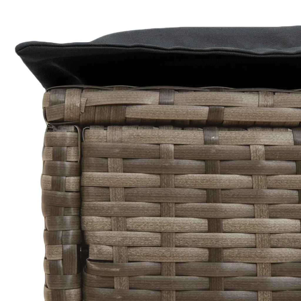 Sedia da giardino-Poggiapiedi da Giardino Grigio e Grigio Scuro 80 x 38 x 45 cm