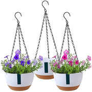 Piantina appesa, 3 pezzi di piantina appesa per interni ed esterni, piantina appesa con gancio rotondo, vaso appeso per piante con fori di drenaggio e ciotola rimovibile, pianta appesa per casa, giardino, balcone (bianco)