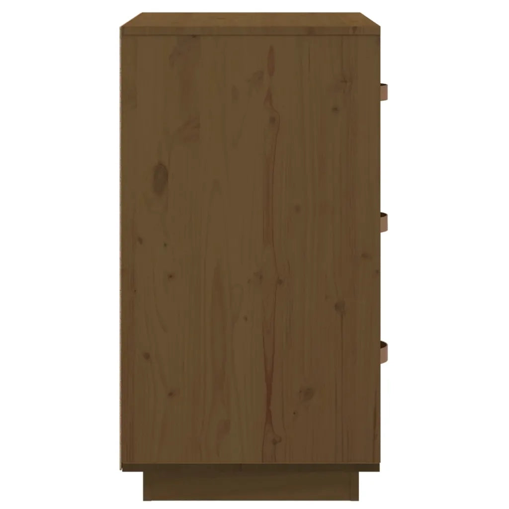 Comodino-Tavolino da notte Ambrato 40x40x75 cm in Legno Massello di Pino