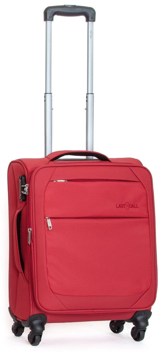 Trolley Valigia Bagaglio a Mano Morbida in Poliestere 4 Ruote TSA Ravizzoni Brooklyn Rossa