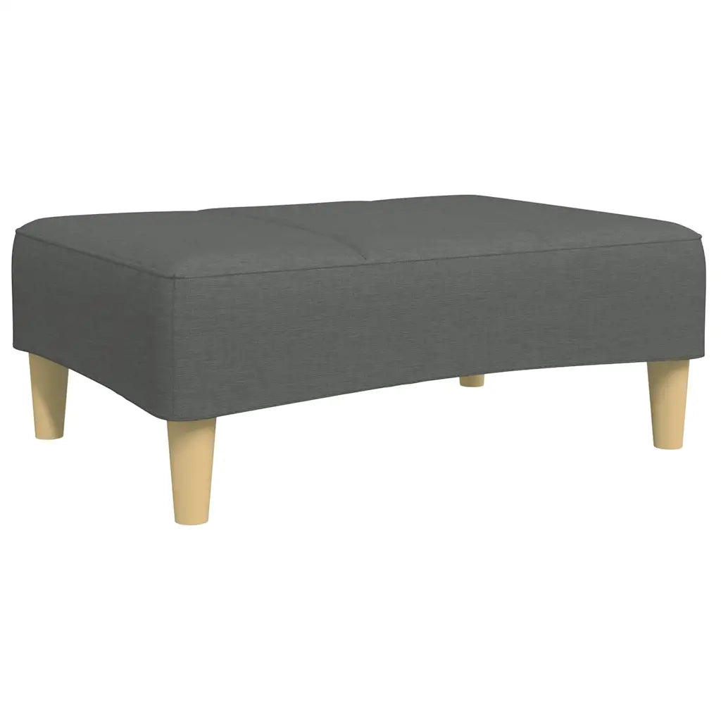 Divano Letto 2 Posti con Poggiapiedi Grigio Scuro in Tessuto 3258104