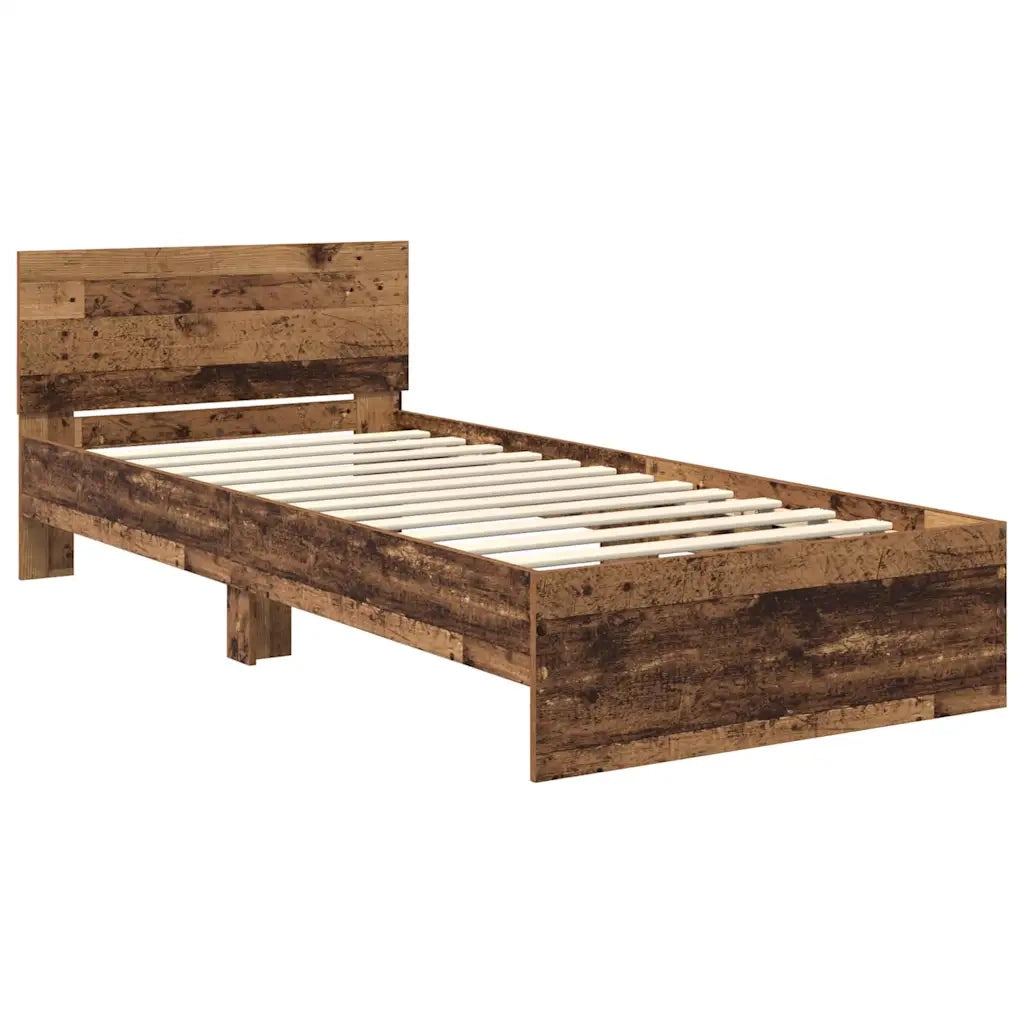 Struttura del letto con testiera Legno vecchio 100 x 200 cm 885787