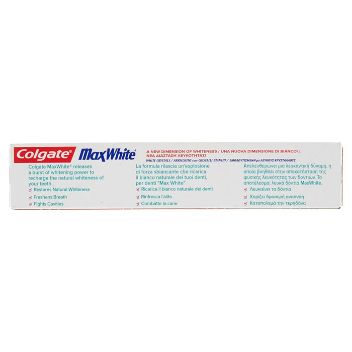 Multipack da 8 dentifrici colgate maxwhite crystal mint - confezioni da 75 ml ciascuna