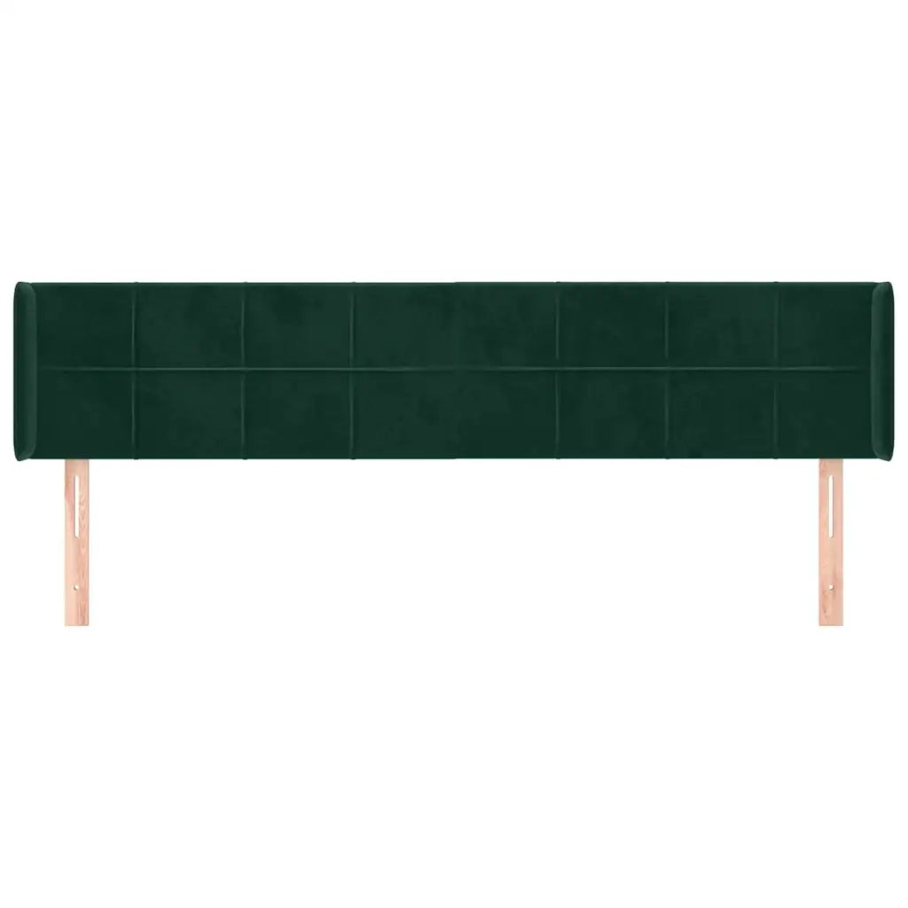 Testiera ad Orecchio Verde Scuro 183x16x78/88 cm in Velluto 3118831