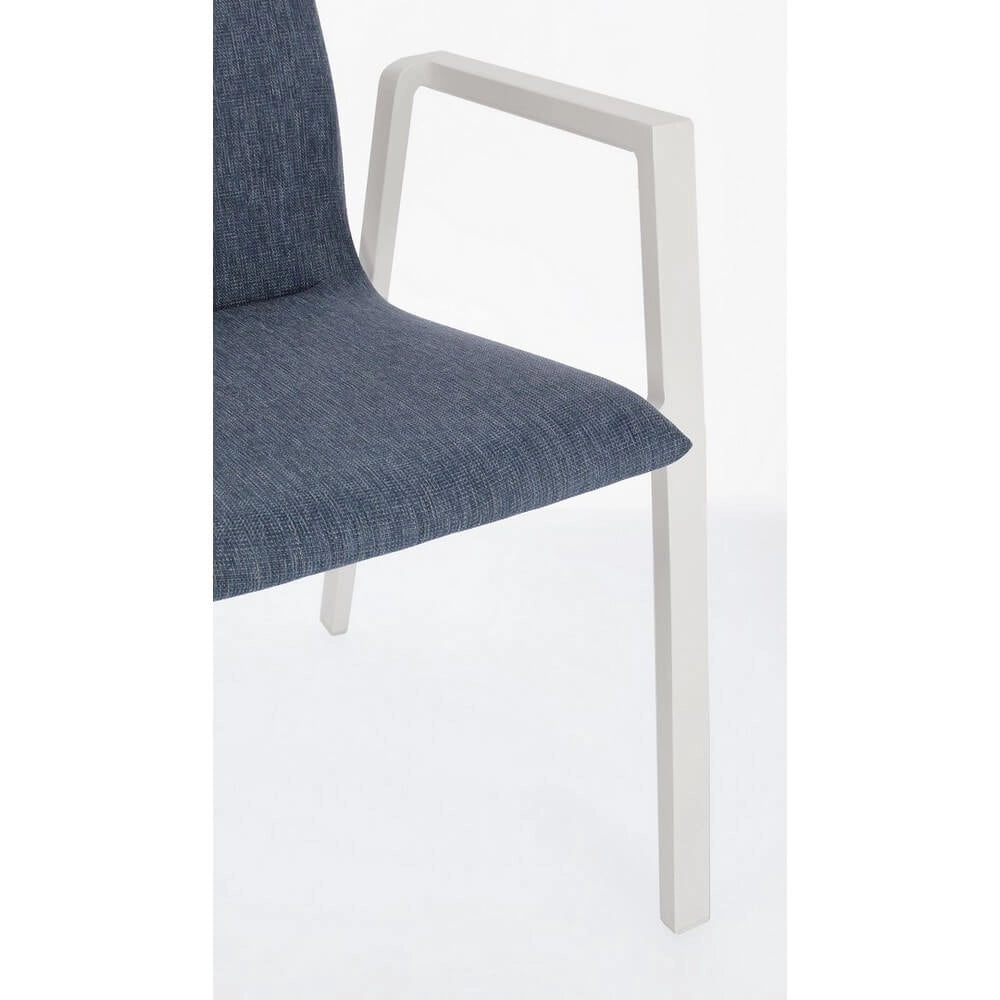 Set di 4 Sedia da Esterno con Braccioli in Alluminio e Tessuto - CLASSICAL