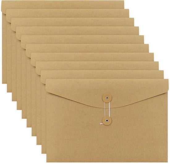 Organizzatore per documenti A4 in cartoncino robusto con tasche per corda e organizzatore per oggetti in posizione orizzontale