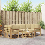 Set di divani da esterno 7 pz Bianco e Beige 3387307