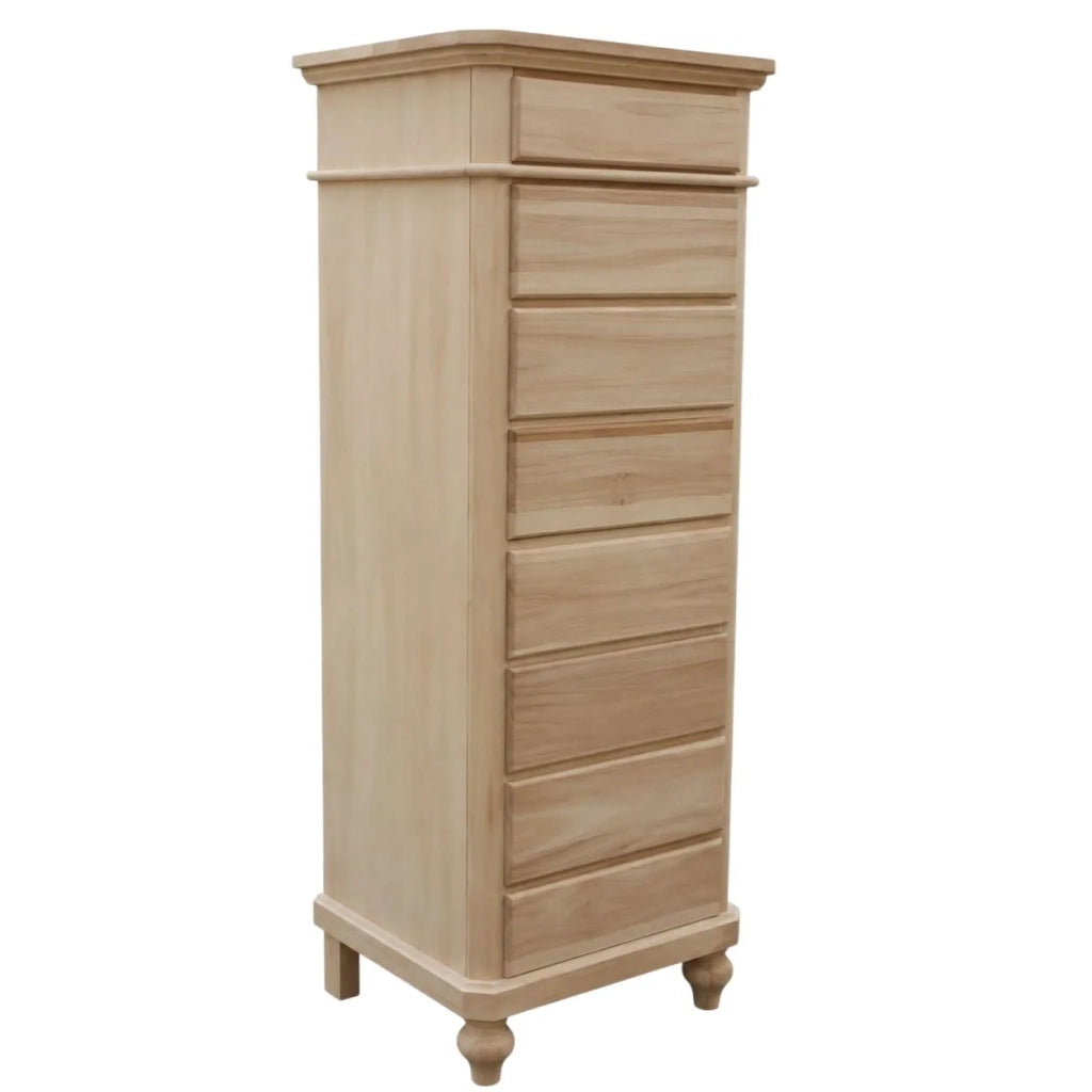 Cassettiera in legno 8 cassetti grezzo l.55 p.45 h.149 (707) - Mobili 2G