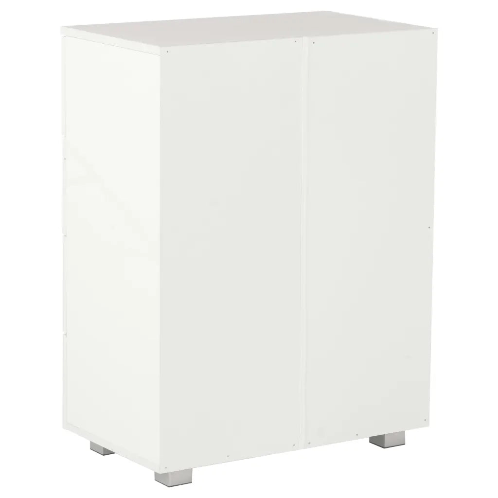 Credenza | Madia | Buffet da pranzo | Armadio da pranzo Bianco Lucido 60x35x80 cm in Legno Multistrato