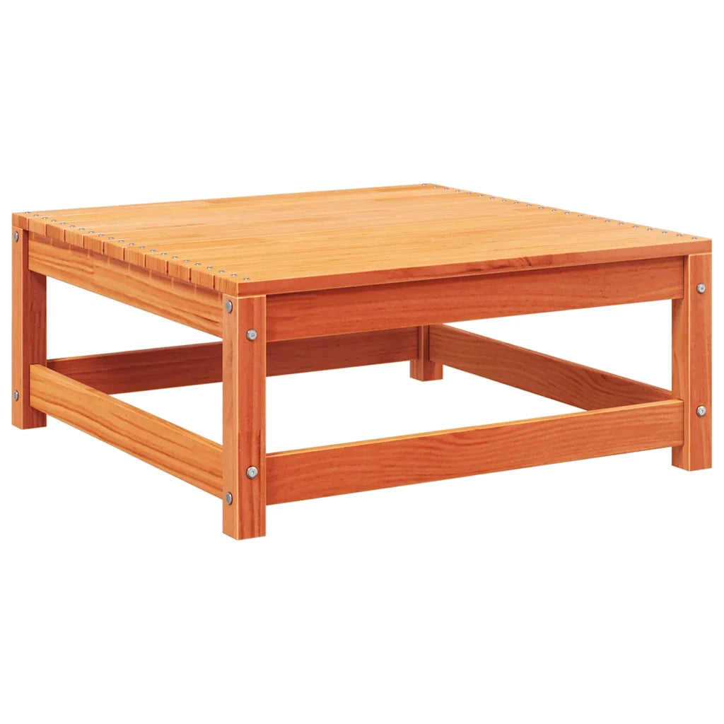 Divano Giardino con Poggiapiedi 2 Posti-Sofa da Giardino-Divanetto da esterno Marrone Cera Legno Pino