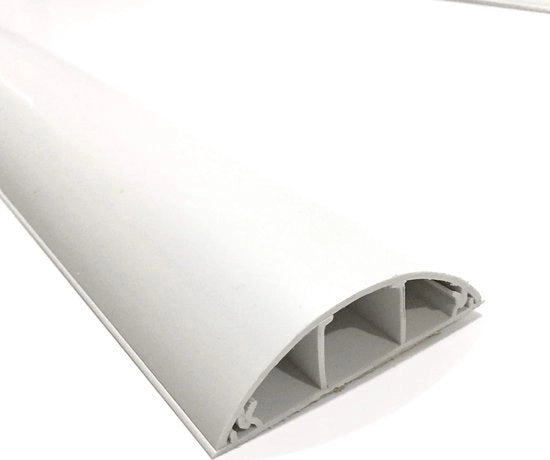 Gomma autoadesivo per condotto elettrico 2000 mm - Canale di gestione e protezione per cavi - Adattabile e rivestibile - PVC bianco