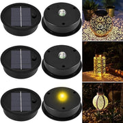Lampada Solare 6x con Copertura Superiore con Luce Calda Bianca - IP65 Impermeabile Pannello Fotovoltaico Riserva per Illuminazione Esterna di Giardino