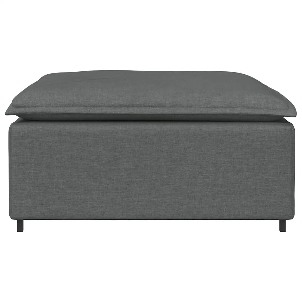 Divano componibile-Divano Modulare Poggiapiedi Modulo Grigio Scuro 100x100x48 cm