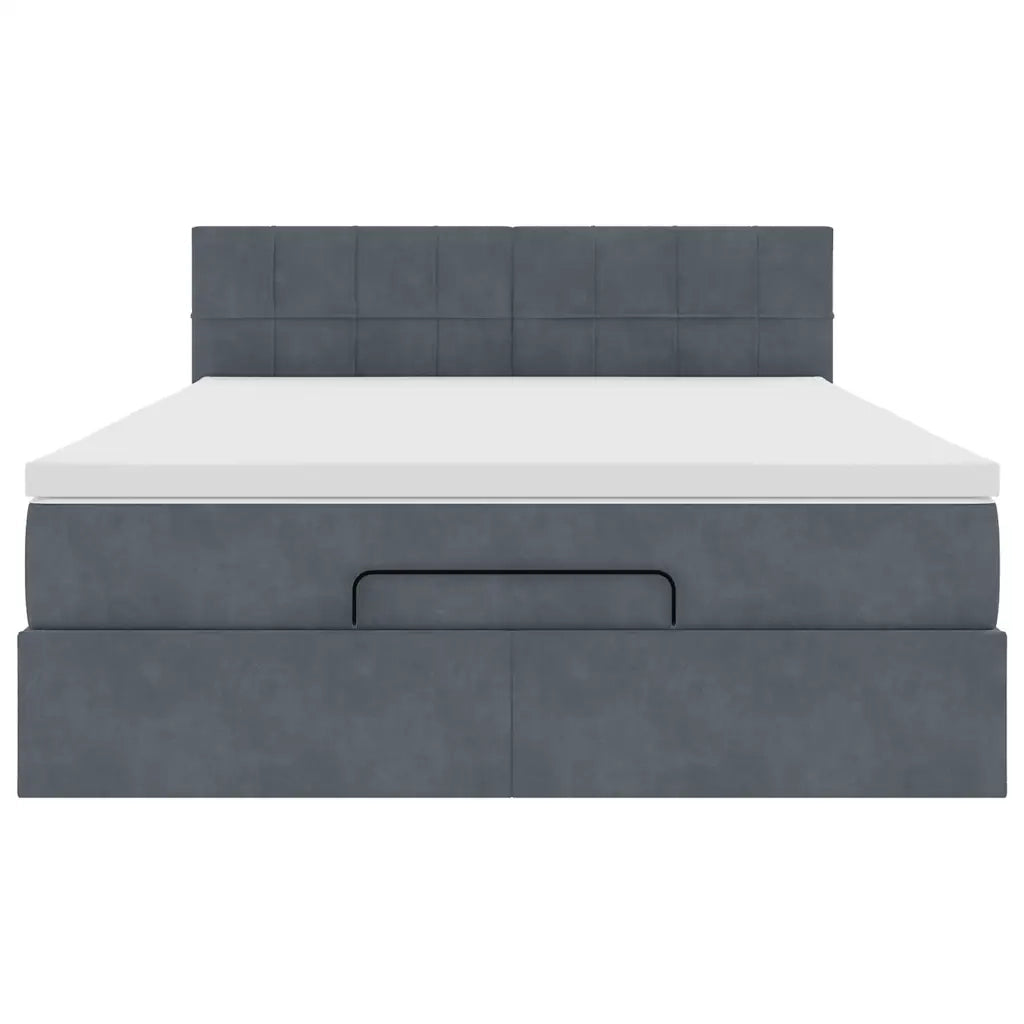 Struttura Letto Pouf con Materasso 140x190 cm Velluto 3312621