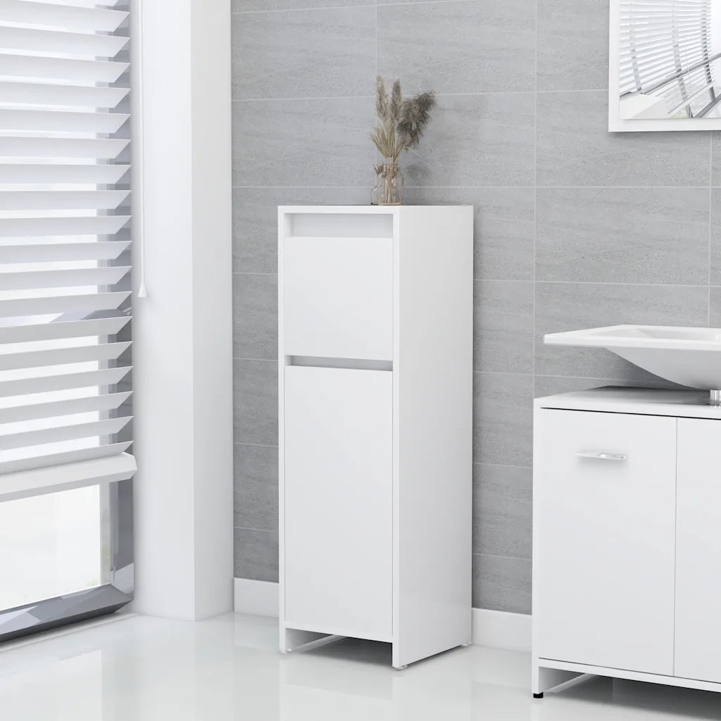 Armadio da Bagno | Mobile da Bagno Bianco 30x30x95 cm in Legno Multistrato