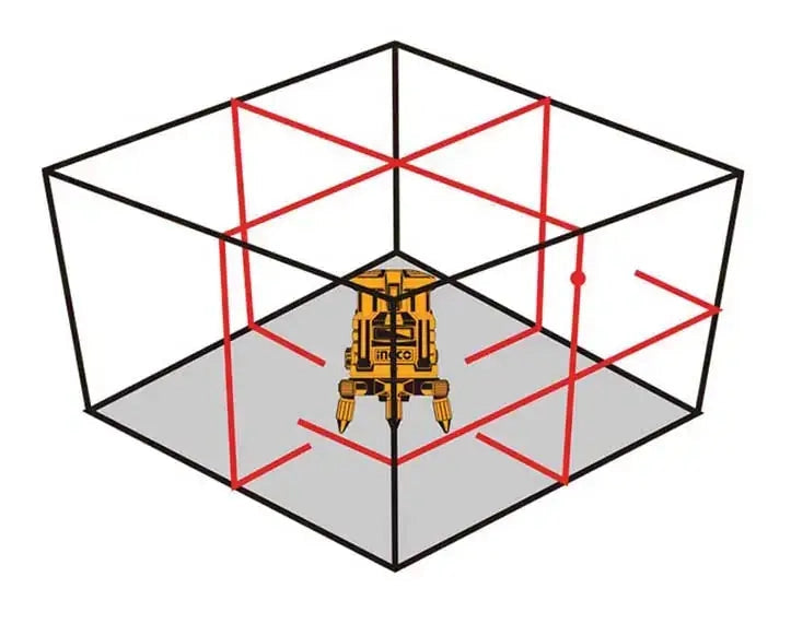 Livella Laser Autoregolabile Raggio Rosso, Precisione ±1.0mm a 5m