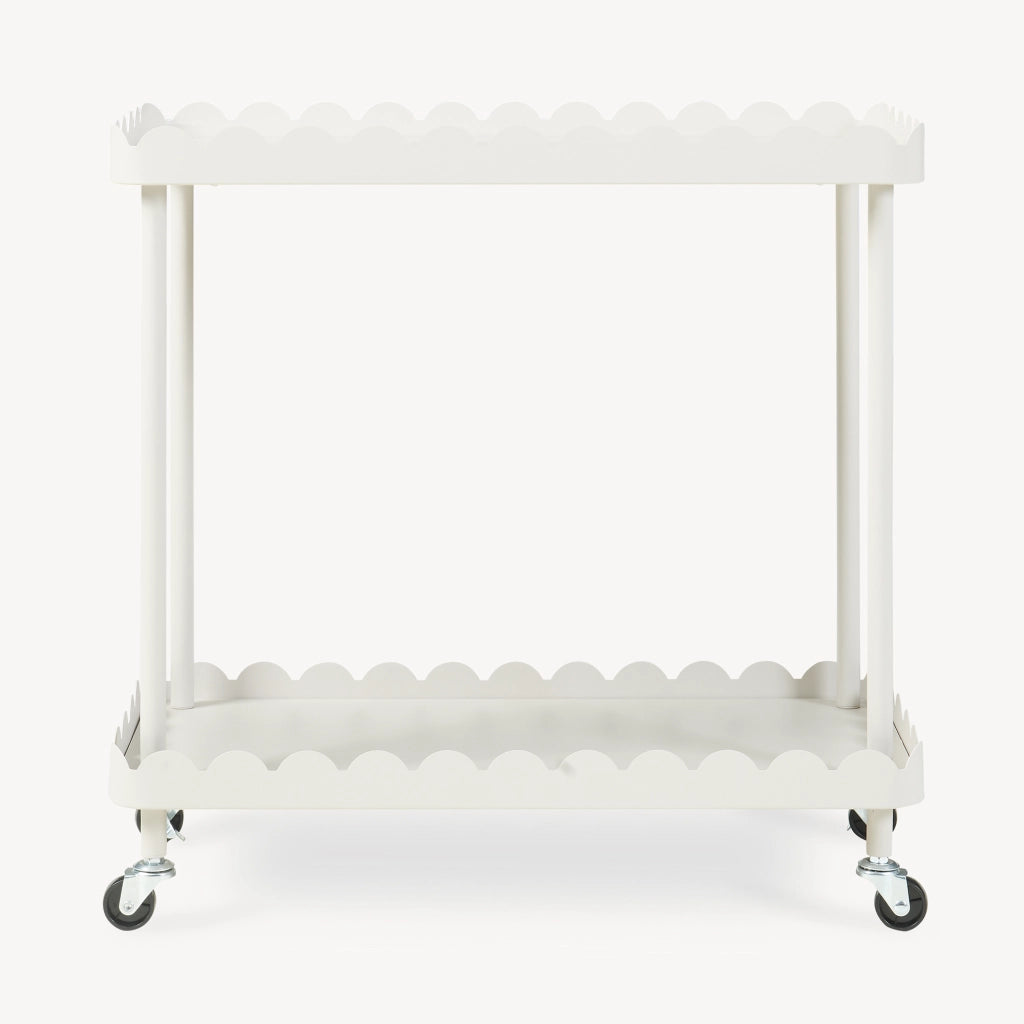 Carrello Portaoggetti Bolmanralu a 2 Ripiani e Rotelle 60 x 61 x 31 cm Struttura in Acciaio - Grigio [en.casa]