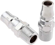Connettori di tubo aerei BSP, collegamento rapido, maschio, adattatore per compressori, strumenti (lotto da 2) PM20-1/4" ARGENTO