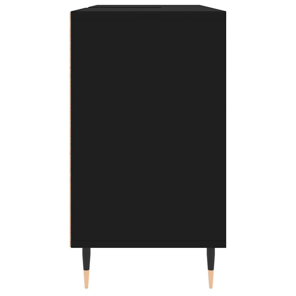 Mobiletto da bagno con anta vano contenitore 80 x 33 x 60 cm legno composito nero 02_0049050