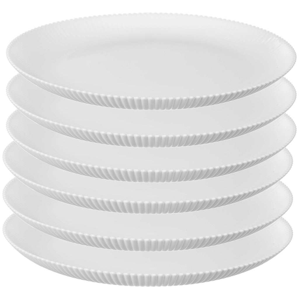 Set di 6 piatti piani KADAX da 26,5 cm in vetro, grandi e scanalati