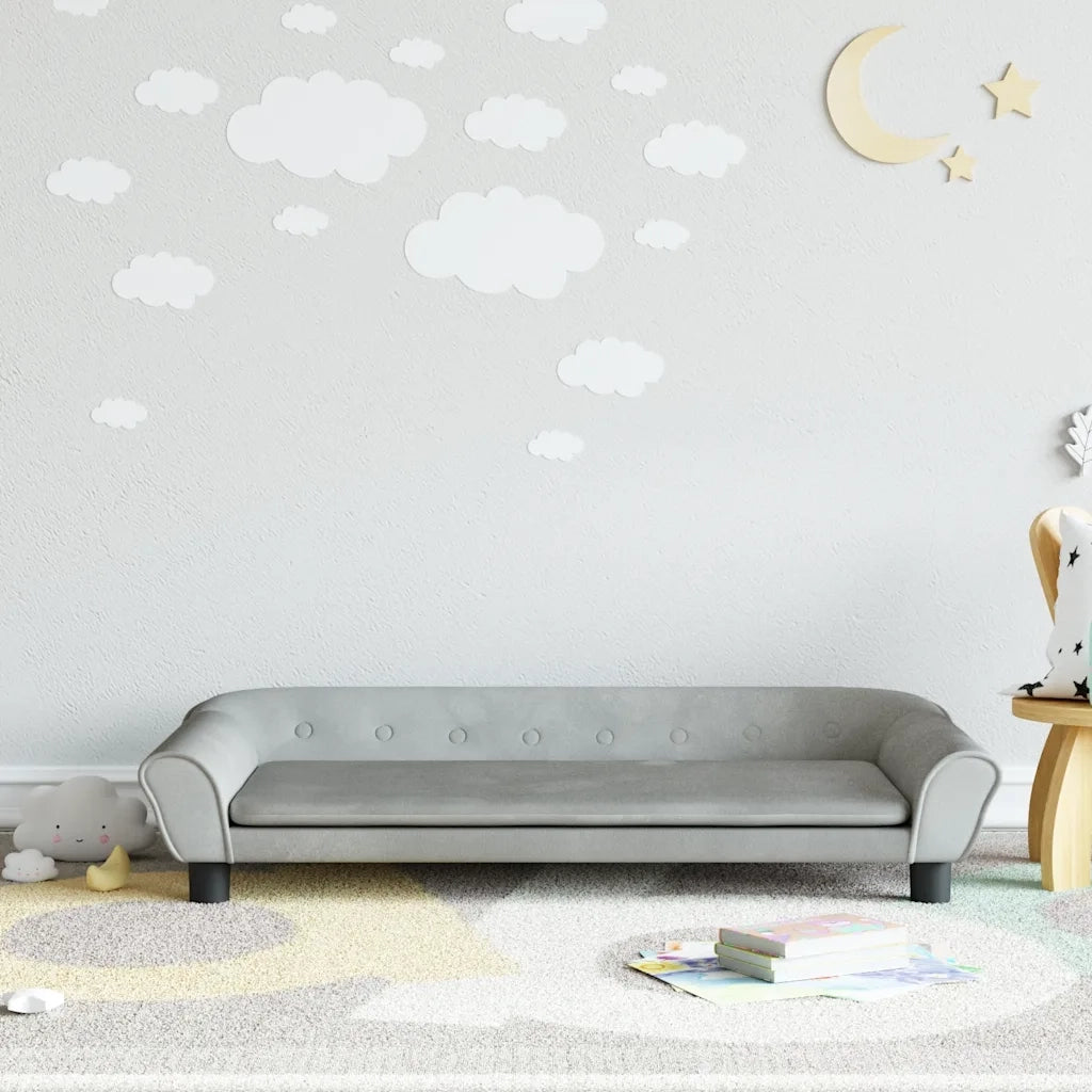 Divano per Bambini Grigio Chiaro 100x50x26 cm in Vellutocod mxl 117796