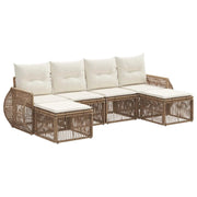 Set Divano da Giardino 6 pcs Beige e Bianco Crema polyrattan 3435498