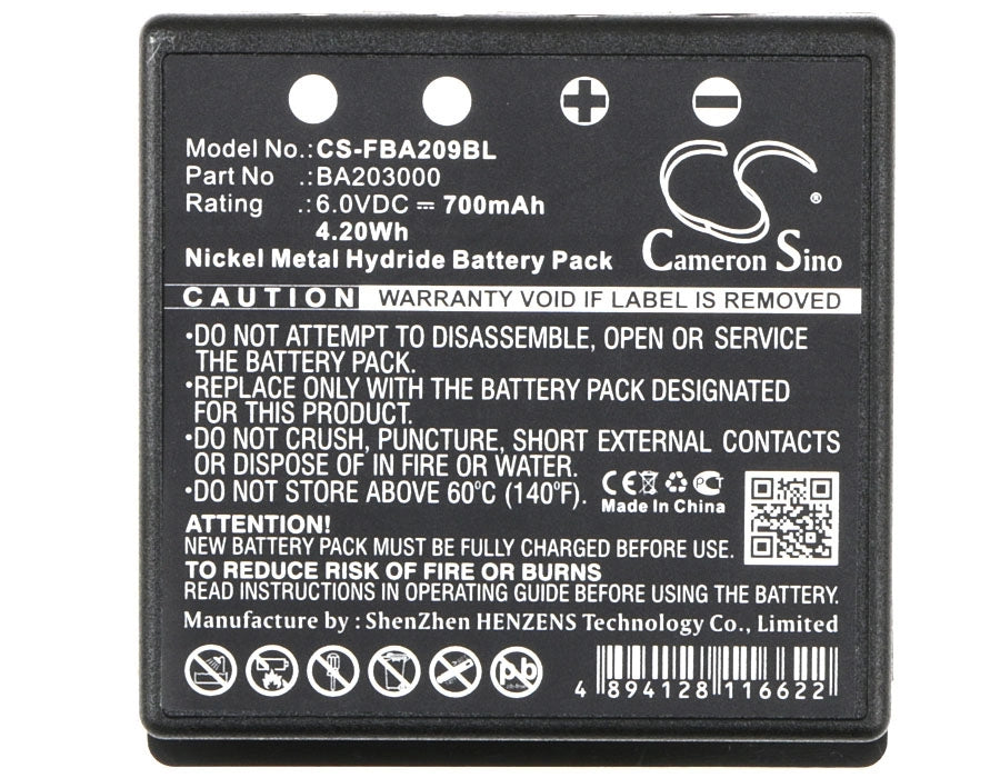 BATTERIA COMPATIBILE HBC FBA209BL NiMH 6V 700 mAh