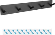 Wandkapstok con 5 ganci, gancio per parete con 5 ganci, gancio metallico per camera da letto, bagno, cucina, gancio per parete (nero) (adesivo)