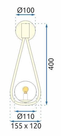 Lampada Da Parete Vetro Palla Gold APP603-1W