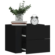 Comodini a Muro 2 pz-Set di 2 Tavolino da notte Nero 45x30x35 cm 241697