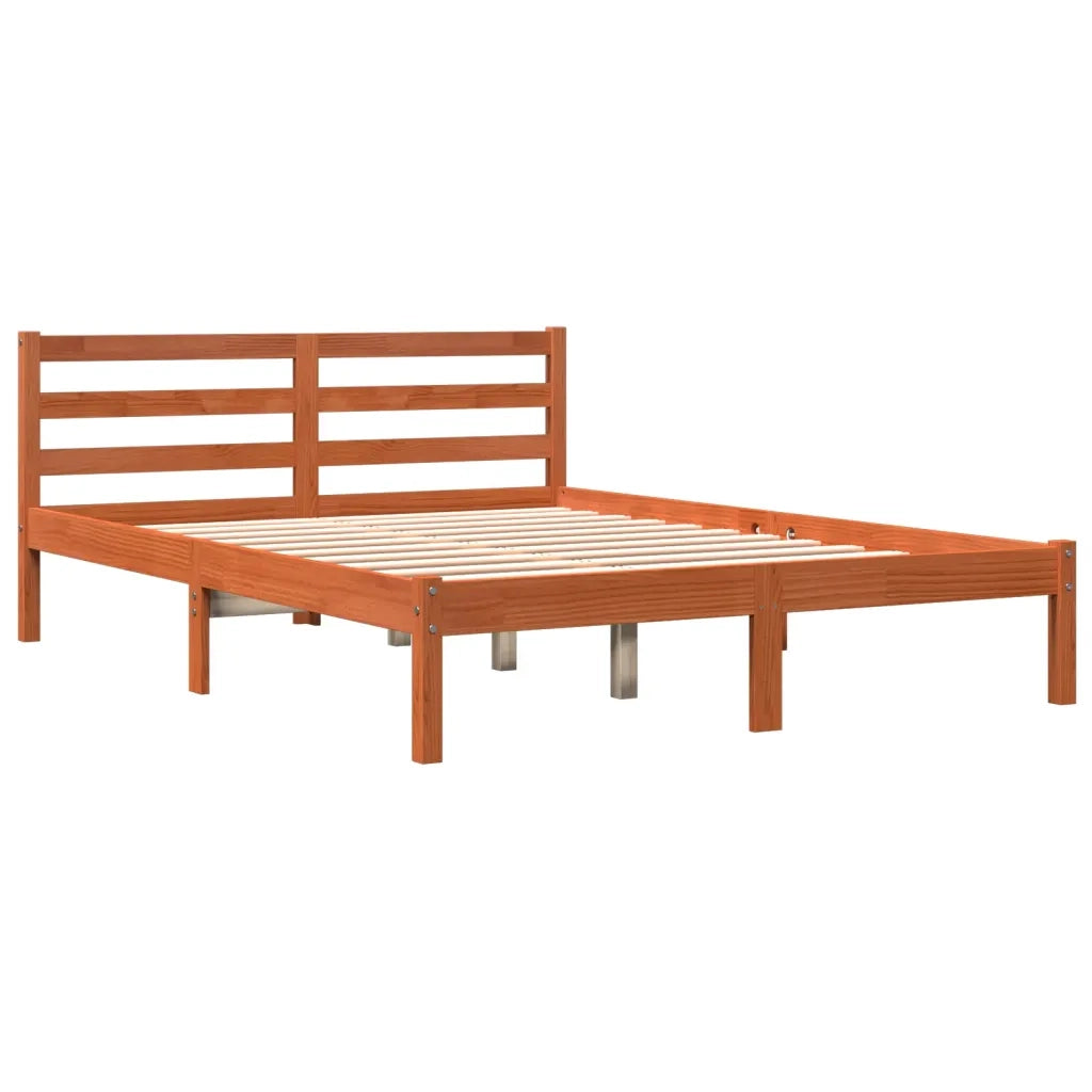 Letto senza Materasso-Struttura Letto Marrone Cera 120x190 cm in Legno di Pino 852849