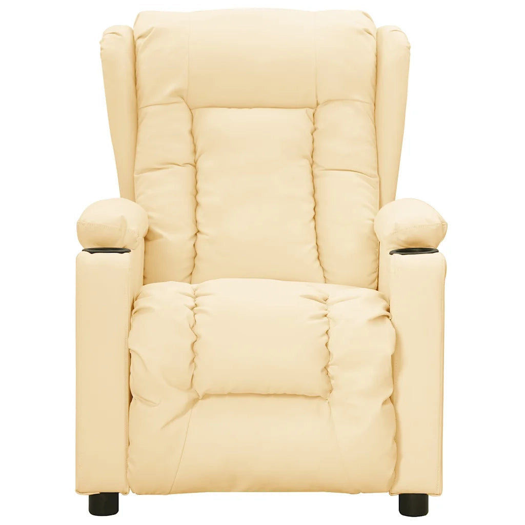 Poltrona Massaggiante Elettrica Crema Similpelle