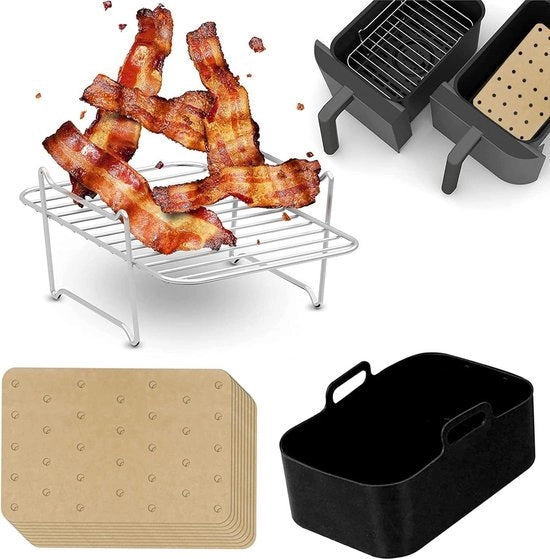 Mat di silicone riciclabile per Air Fryer - Set da 2 pezzi