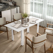 Tavolo da pranzo estensibile 120x80x78 cm con meccanismo a farfalla in MDF bianco