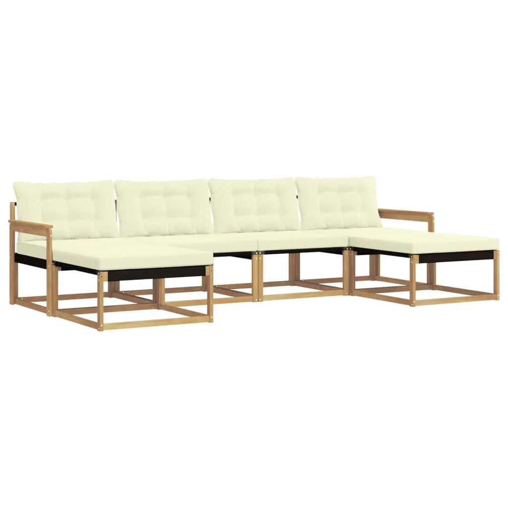 Set di divani da esterno con cuscino 6 pcs Bianco e Crema 3388940