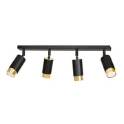 Plafoniera Emibig HIRO 4xGU10 metallo nero/ottone 60cm