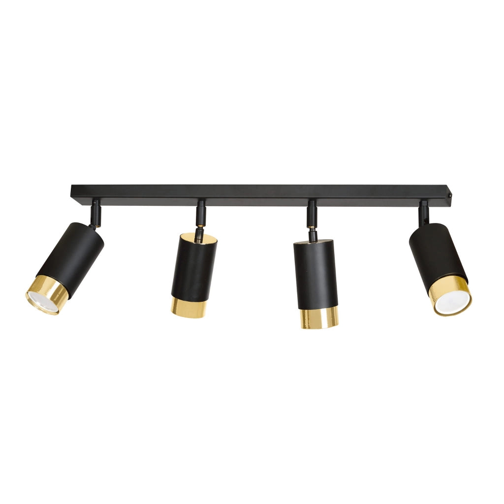 Plafoniera Emibig HIRO 4xGU10 metallo nero/ottone 60cm
